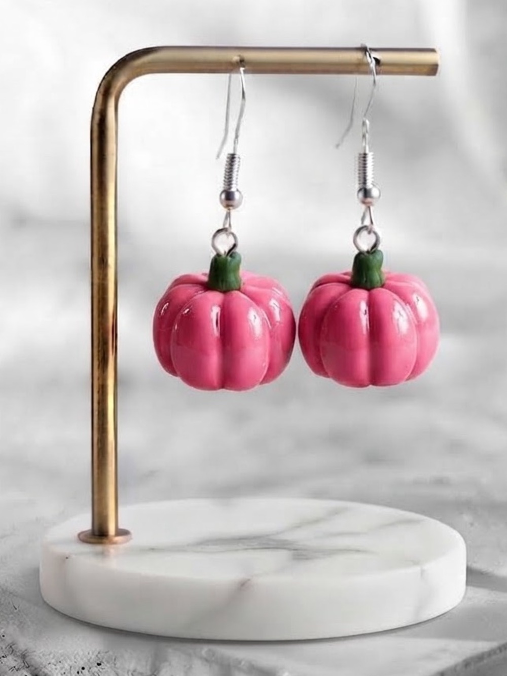 Harvest Pumpkin — Halloween & Fall — Handmade Earrings — Hot Pink